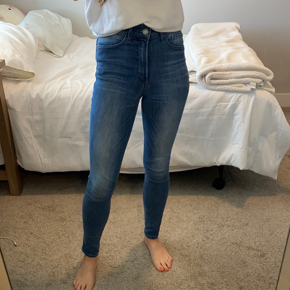 High-waisted Express skinny jeans